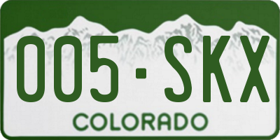 CO license plate 005SKX