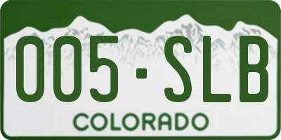 CO license plate 005SLB