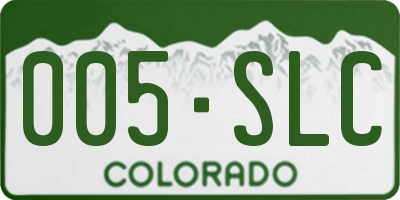 CO license plate 005SLC