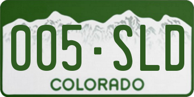 CO license plate 005SLD
