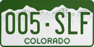 CO license plate 005SLF