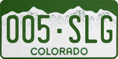 CO license plate 005SLG