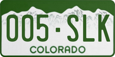 CO license plate 005SLK