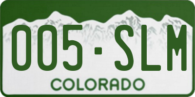 CO license plate 005SLM