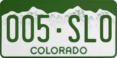 CO license plate 005SLO