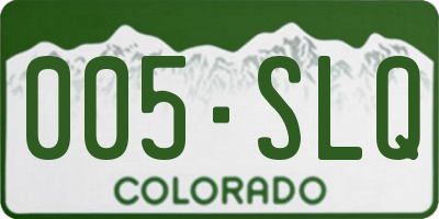 CO license plate 005SLQ