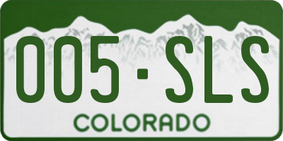 CO license plate 005SLS