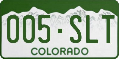 CO license plate 005SLT