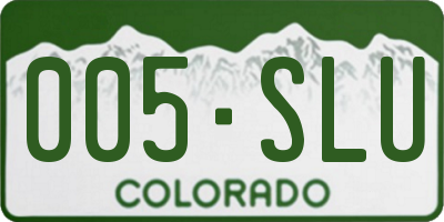 CO license plate 005SLU