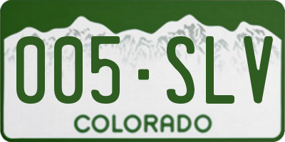 CO license plate 005SLV