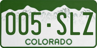 CO license plate 005SLZ