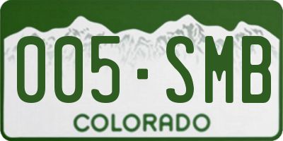 CO license plate 005SMB