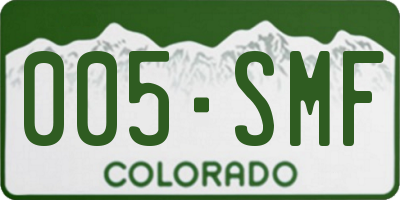 CO license plate 005SMF