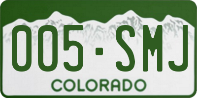 CO license plate 005SMJ