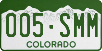 CO license plate 005SMM