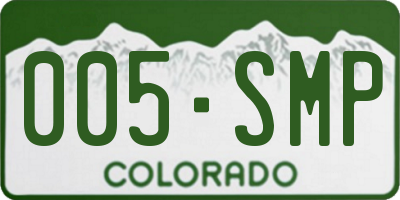 CO license plate 005SMP