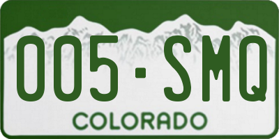 CO license plate 005SMQ