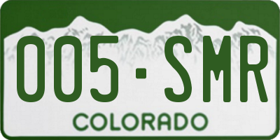 CO license plate 005SMR
