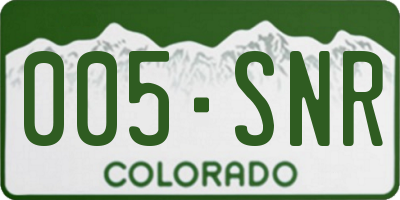 CO license plate 005SNR