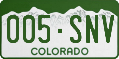 CO license plate 005SNV