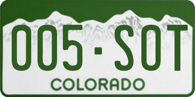 CO license plate 005SOT