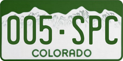 CO license plate 005SPC