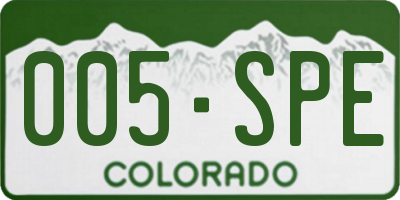 CO license plate 005SPE