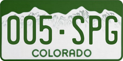 CO license plate 005SPG