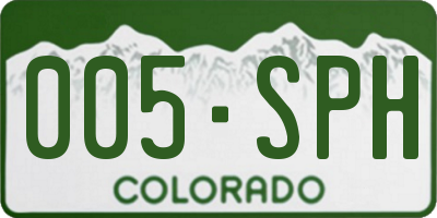 CO license plate 005SPH
