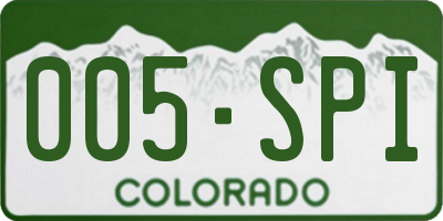 CO license plate 005SPI