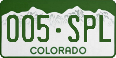 CO license plate 005SPL