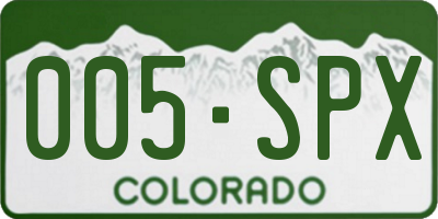 CO license plate 005SPX