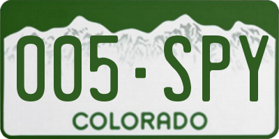 CO license plate 005SPY