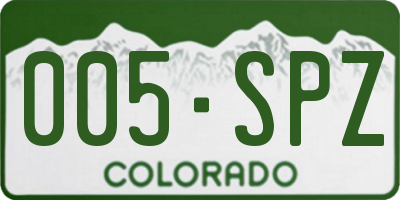 CO license plate 005SPZ