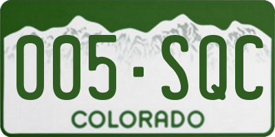 CO license plate 005SQC