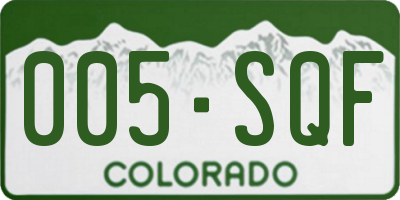 CO license plate 005SQF
