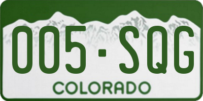 CO license plate 005SQG