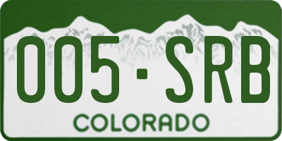 CO license plate 005SRB