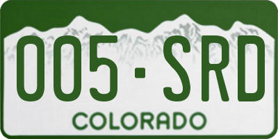 CO license plate 005SRD
