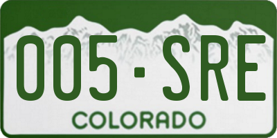 CO license plate 005SRE