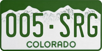 CO license plate 005SRG