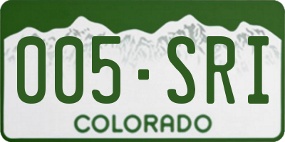 CO license plate 005SRI