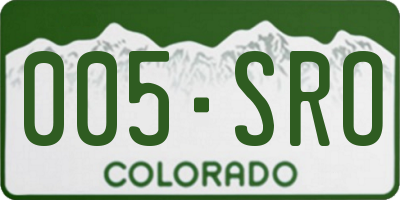 CO license plate 005SRO