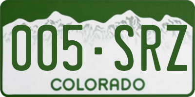 CO license plate 005SRZ