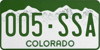 CO license plate 005SSA