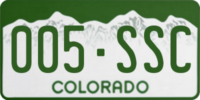 CO license plate 005SSC