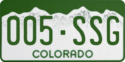 CO license plate 005SSG