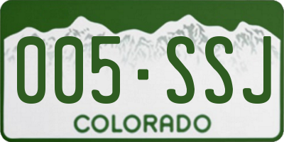 CO license plate 005SSJ