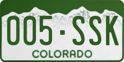 CO license plate 005SSK