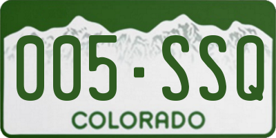 CO license plate 005SSQ